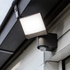 Foco de pared exterior con sensor LED SUNSHINE, 15 cm, gris oscuro, IP44