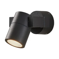 Foco de pared exterior Lucande Kavuna, redondo, antracita, IP54