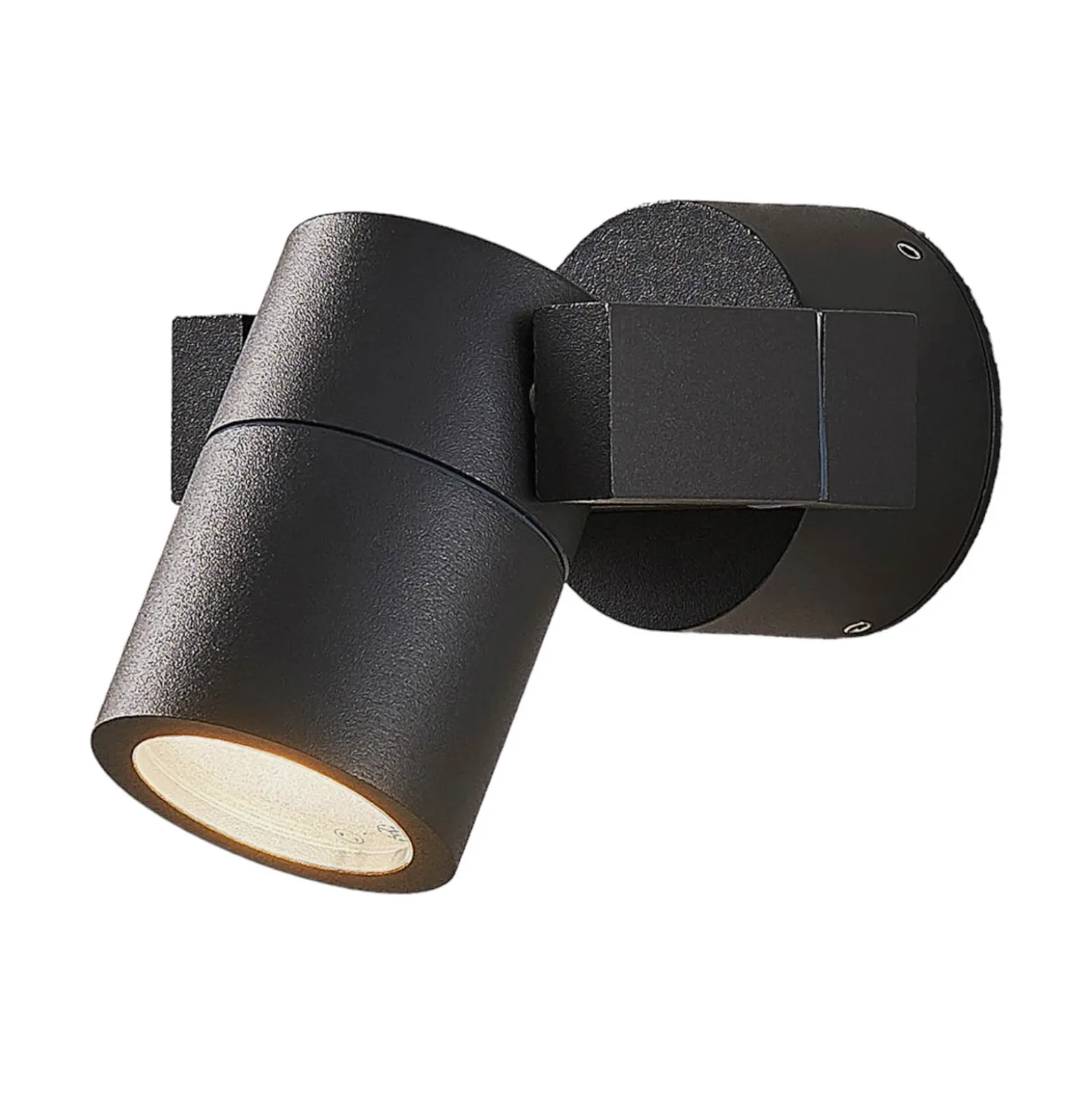 Foco de pared exterior Lucande Kavuna, redondo, antracita, IP54