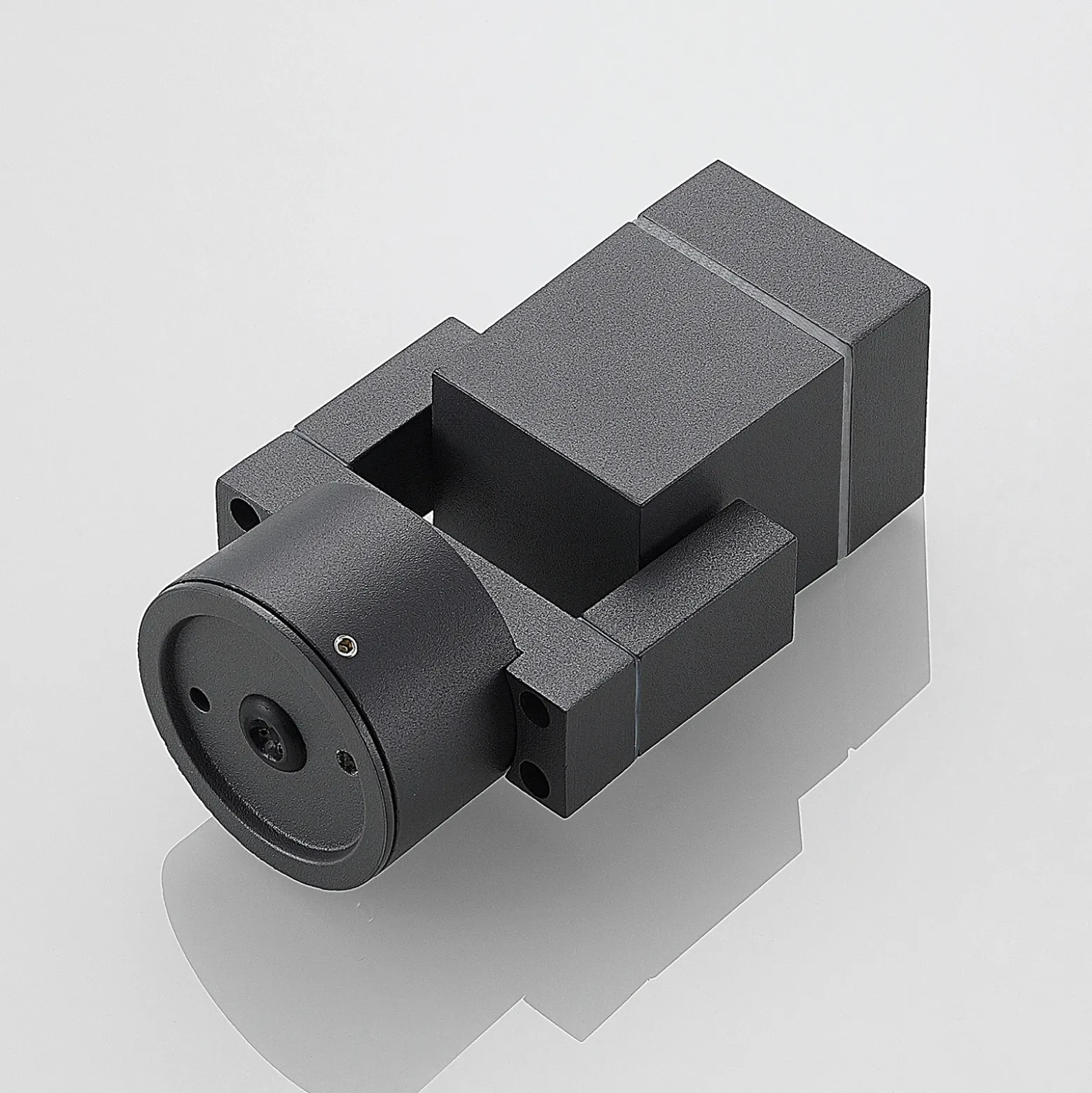Foco de pared exterior Lucande Kavuna, angular, antracita, IP54