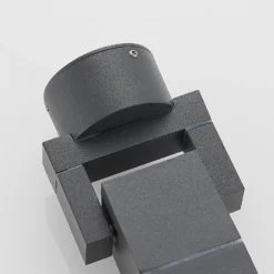 Foco de pared exterior Lucande Kavuna, angular, antracita, IP54