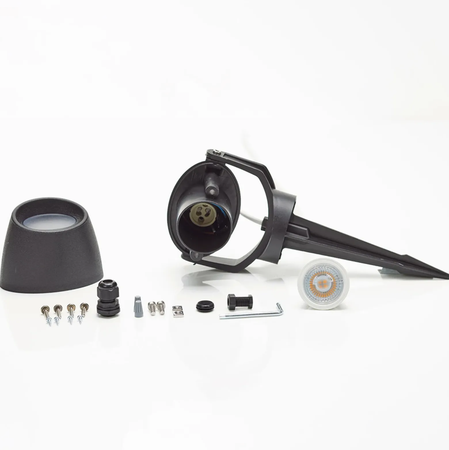 Foco de pica Minitommy-EL 1 luz CCT negro/frosted