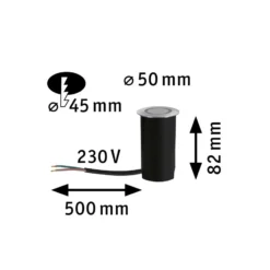 Foco de suelo LED empotrable Paulmann Goldlicht con marco de 5 cm