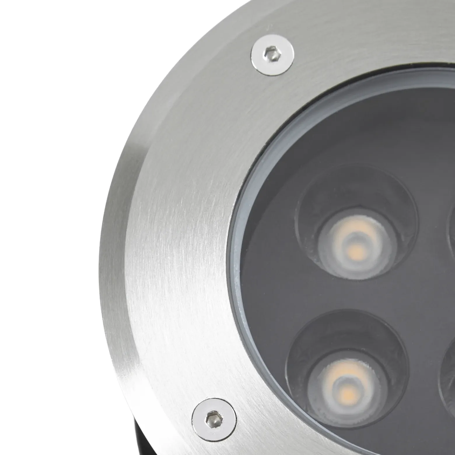 Foco empotrable de suelo LED Arcchio Thentos, Ø 12 cm, 40°, níquel, IP67