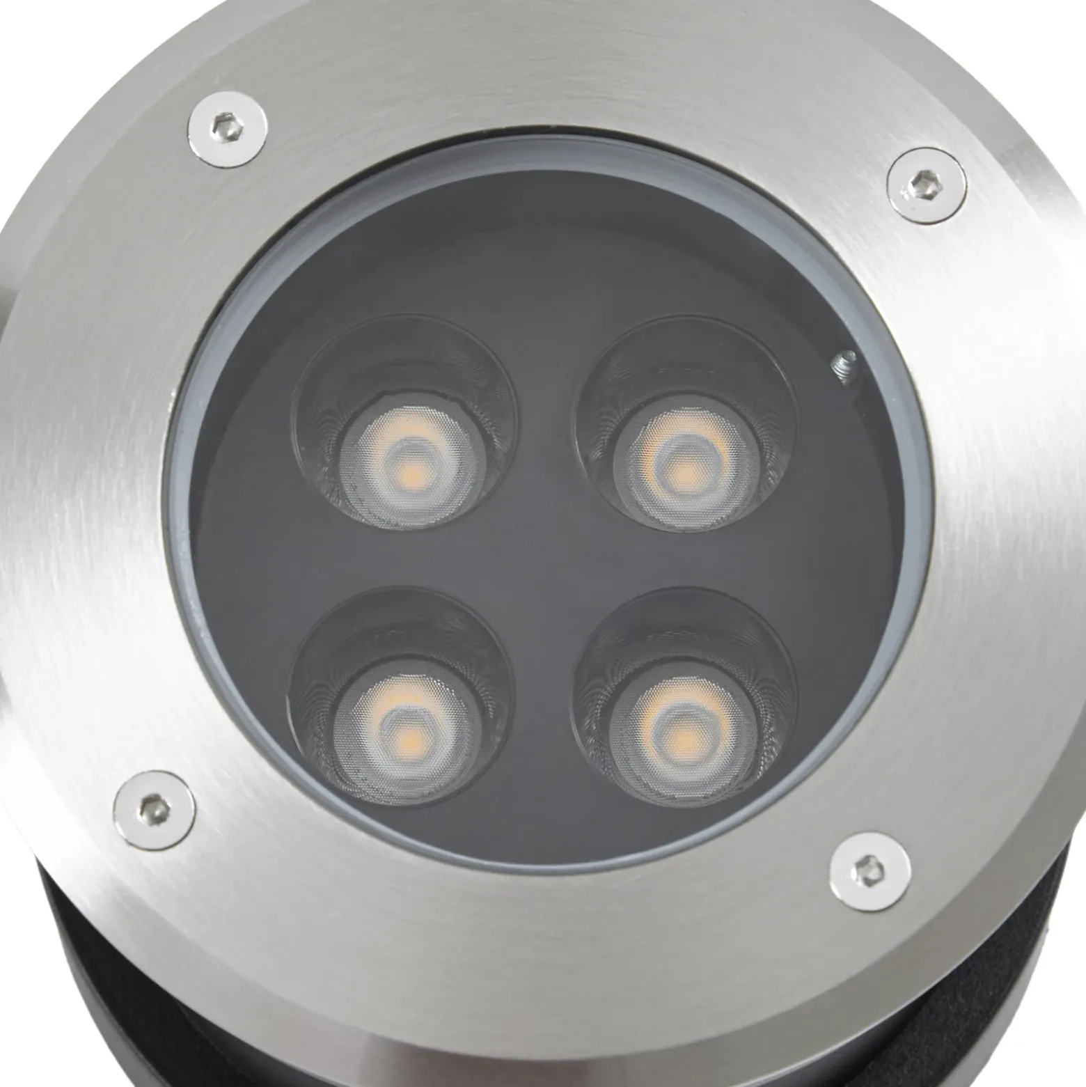 Foco empotrable de suelo LED Arcchio Thentos, Ø 12 cm, 40°, níquel, IP67
