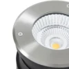 Foco empotrable de suelo LED Arcchio Thentos, Ø 18 cm, 60°, níquel, IP67