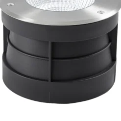 Foco empotrable de suelo LED Arcchio Thentos, Ø 18 cm, 60°, níquel, IP67