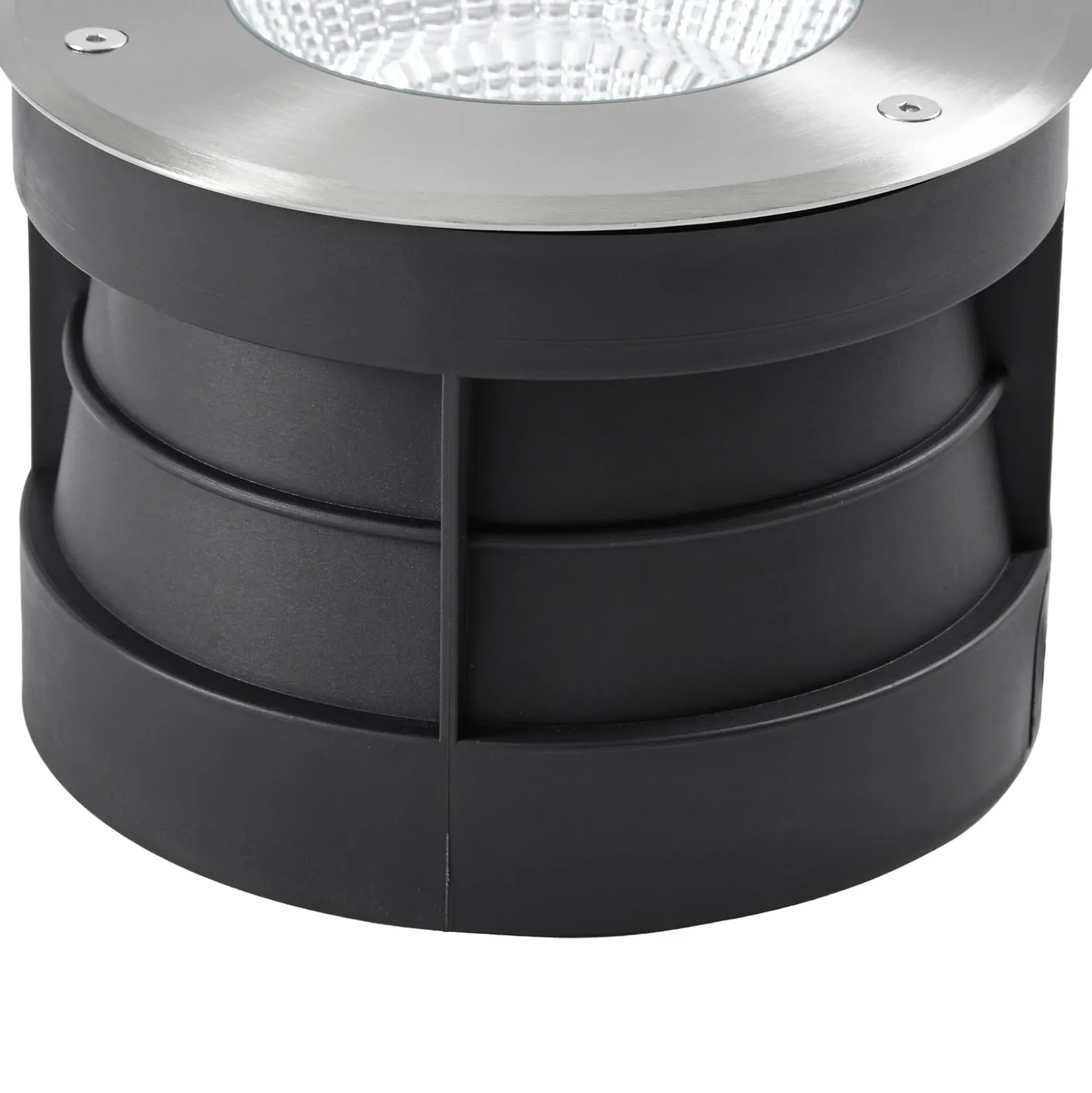 Foco empotrable de suelo LED Arcchio Thentos, Ø 18 cm, 60°, níquel, IP67
