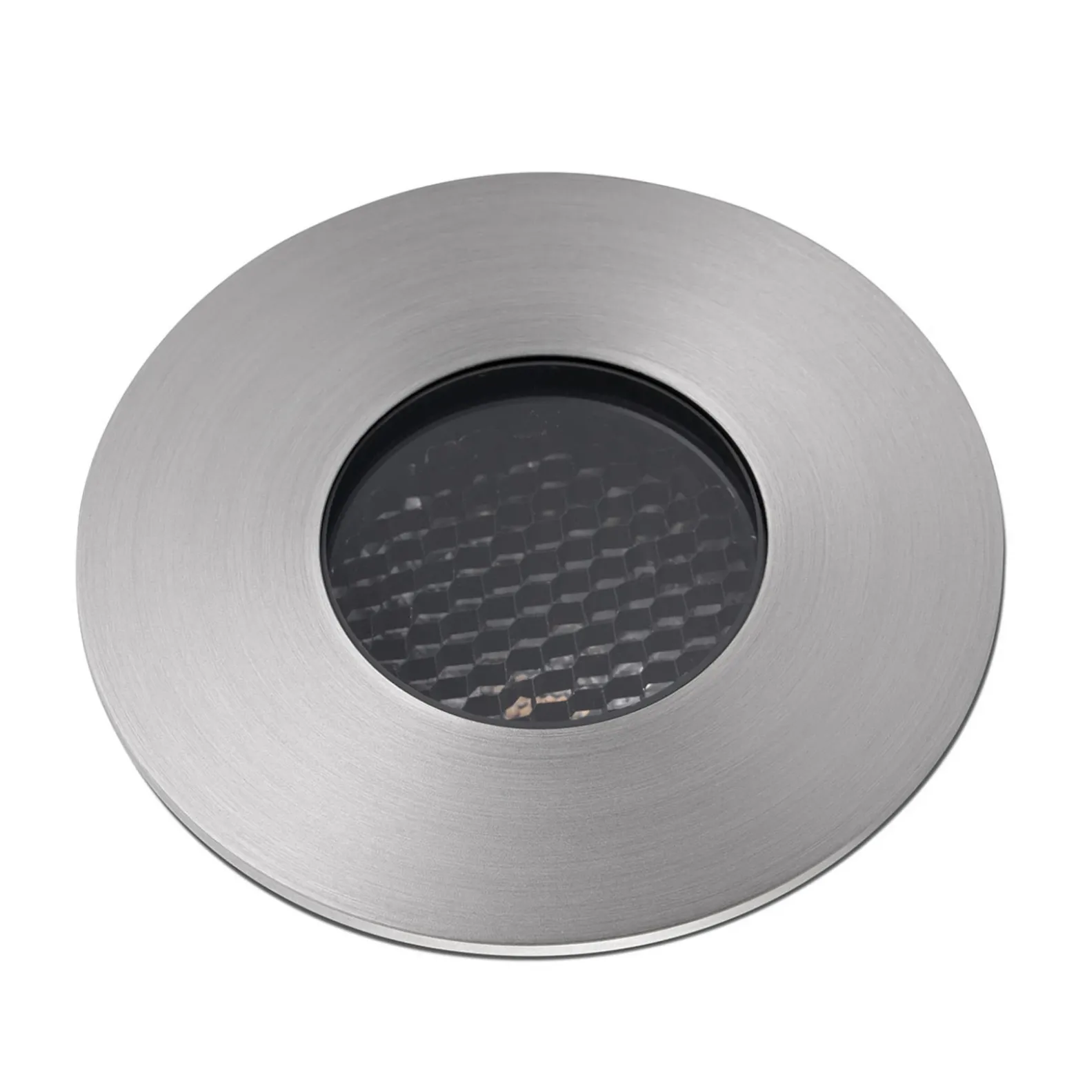 Foco empotrable LED básico, color níquel, Ø 8 cm, aluminio/acero inoxidable
