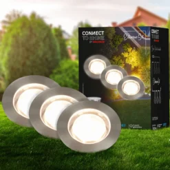 Foco empotrable LED 3915032 IP67 12 V, 3 unidades, 4,5 cm, acero inoxidable