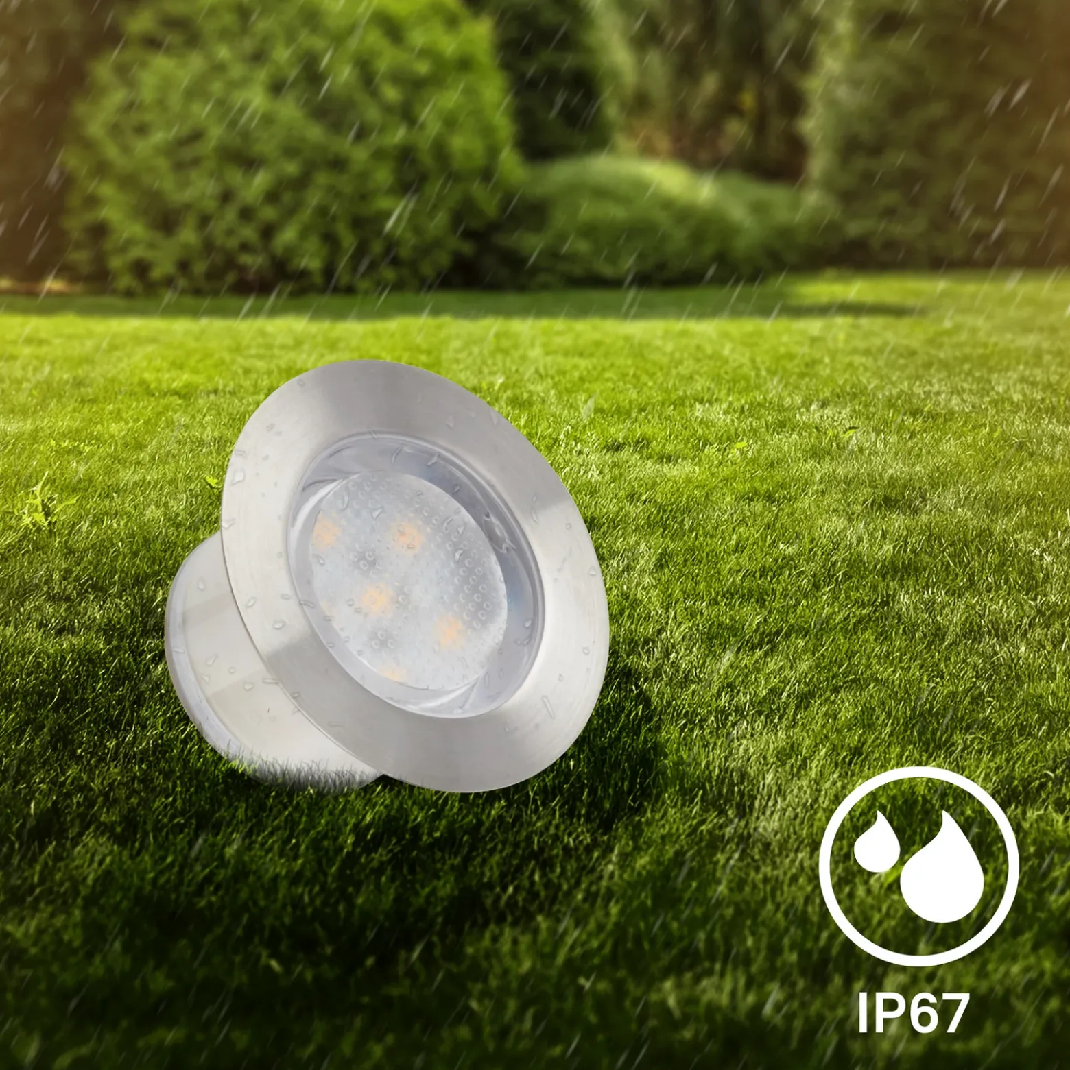 Foco empotrable LED 3915032 IP67 12 V, 3 unidades, 4,5 cm, acero inoxidable