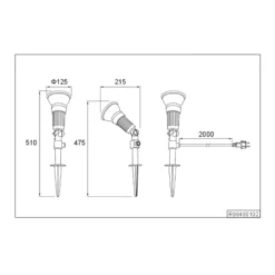 Foco exterior Caceres, negro, plástico, IP44, orientable