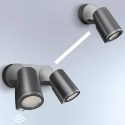 Foco exterior con sensor inteligente STEINEL One SC de 2 luces, color