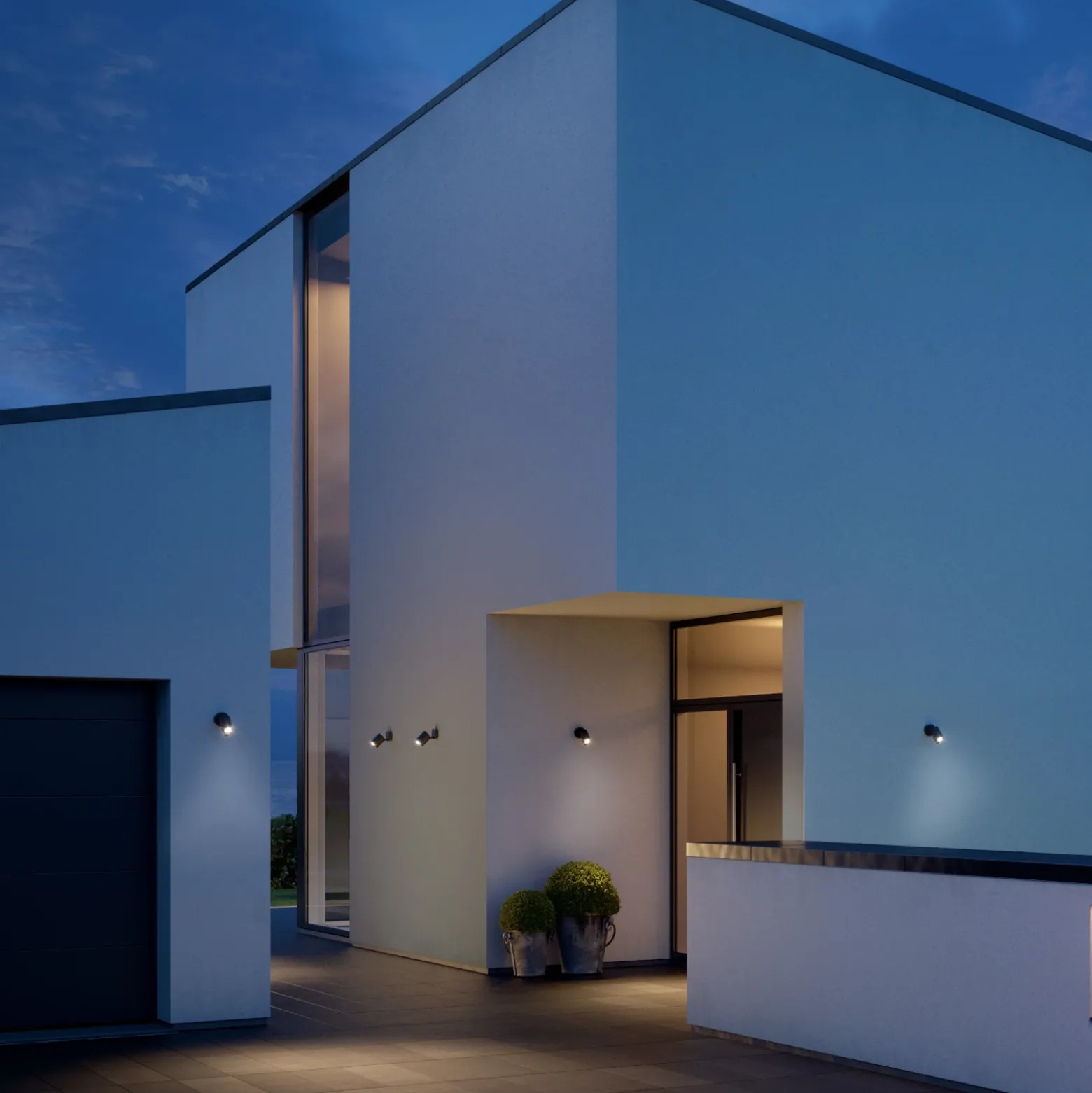 Foco exterior con sensor inteligente STEINEL One SC, color antracita, IP44
