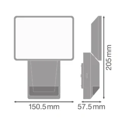 Foco exterior con sensor LED OSRAM ENDURA PRO FLOOD, gris, 15 W