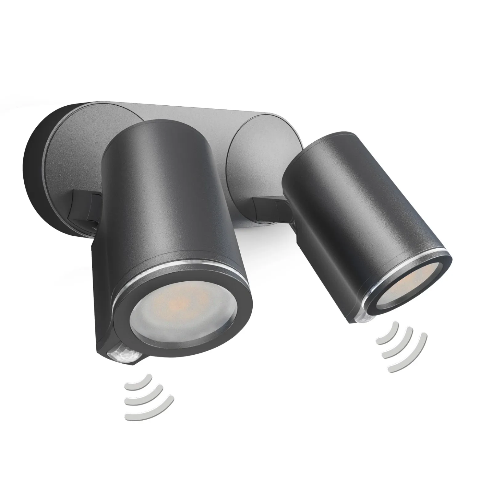 Foco exterior con sensor STEINEL One S, 2 luces, color antracita, IP44