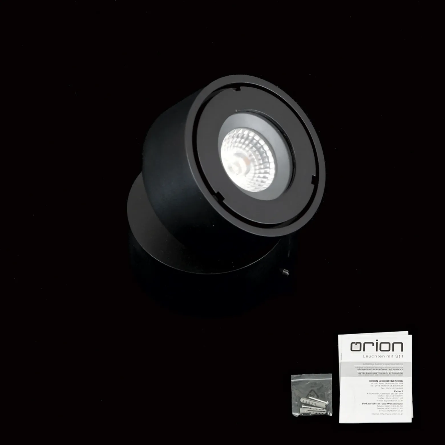 Foco exterior Harvey LED, negro, Ø 10 cm, aluminio fundido a presión