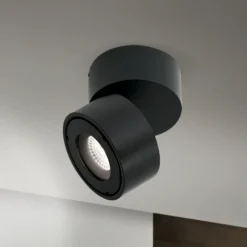 Foco exterior Harvey LED, negro, Ø 10 cm, aluminio fundido a presión