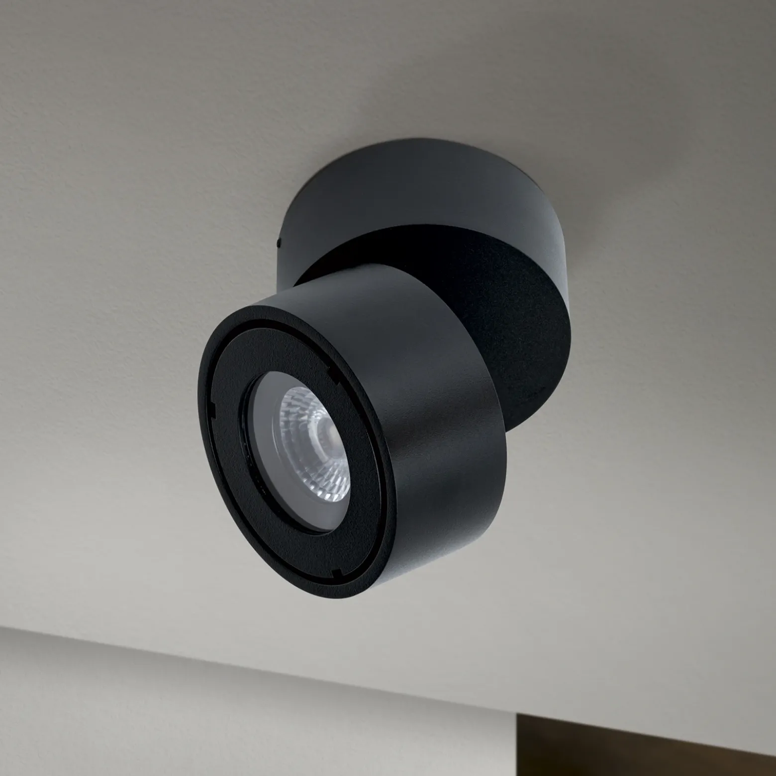Foco exterior Harvey LED, negro, Ø 10 cm, aluminio fundido a presión