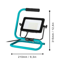 Foco exterior LED Avelar, negro/turquesa, 32 cm de ancho, metal