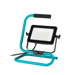 Foco exterior LED Avelar, negro/turquesa, 32 cm de ancho, metal