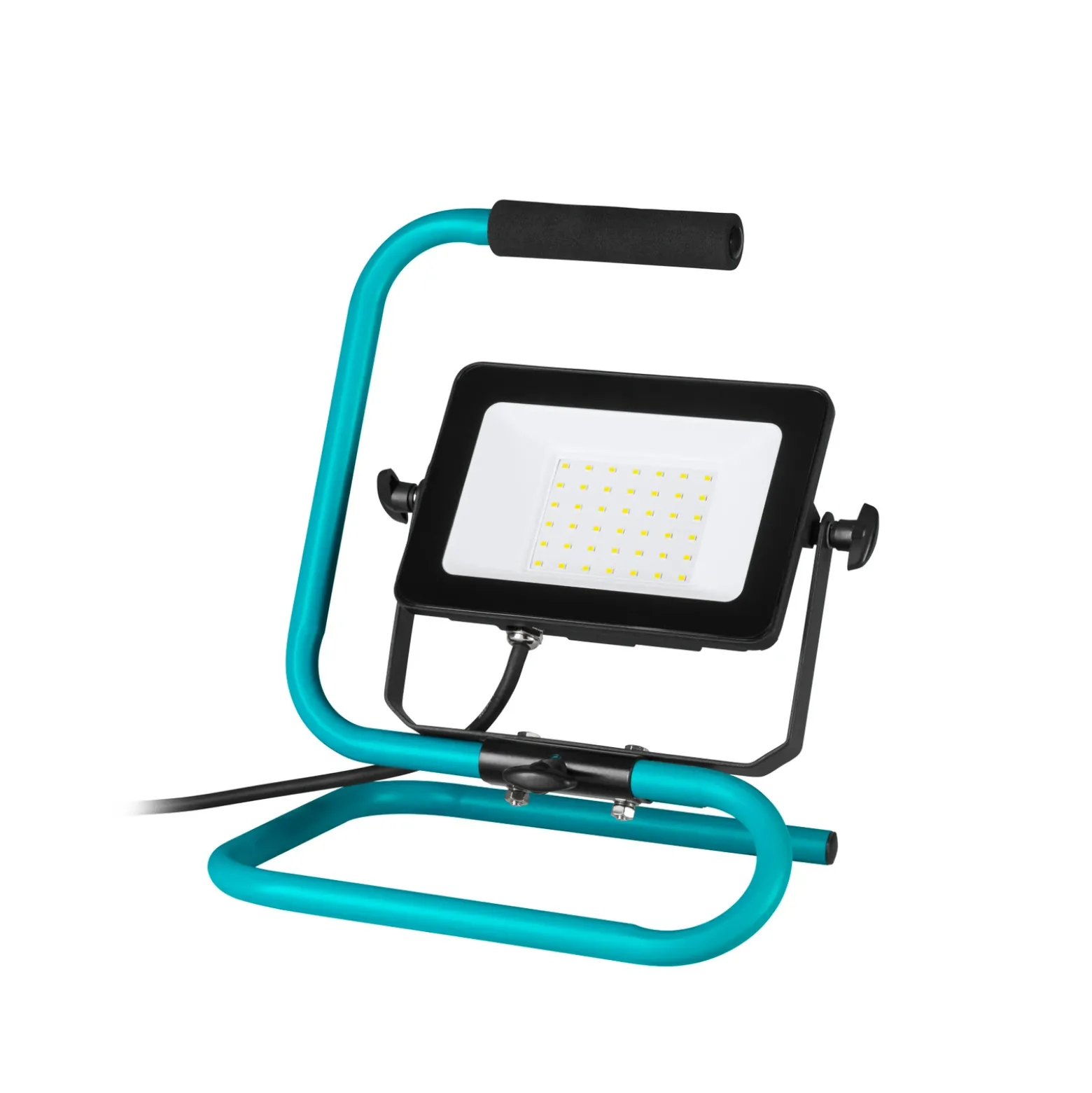 Foco exterior LED Avelar, negro/turquesa, 32 cm de ancho, metal