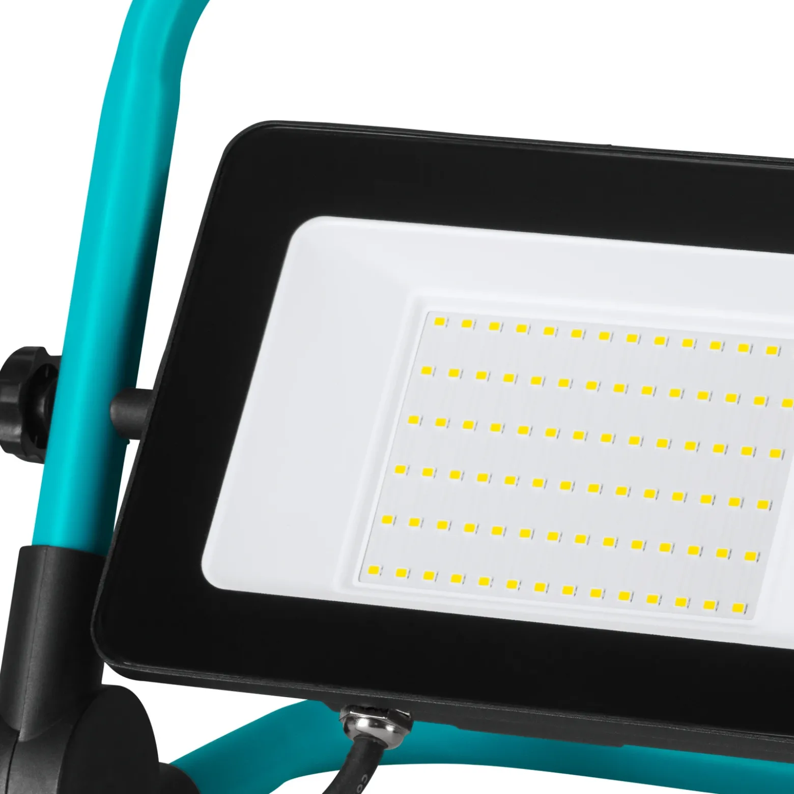 Foco exterior LED Avelar, negro/turquesa, ancho 31 cm, metal