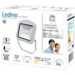 Foco exterior LED Charlottenburg plata 30W 4.000K