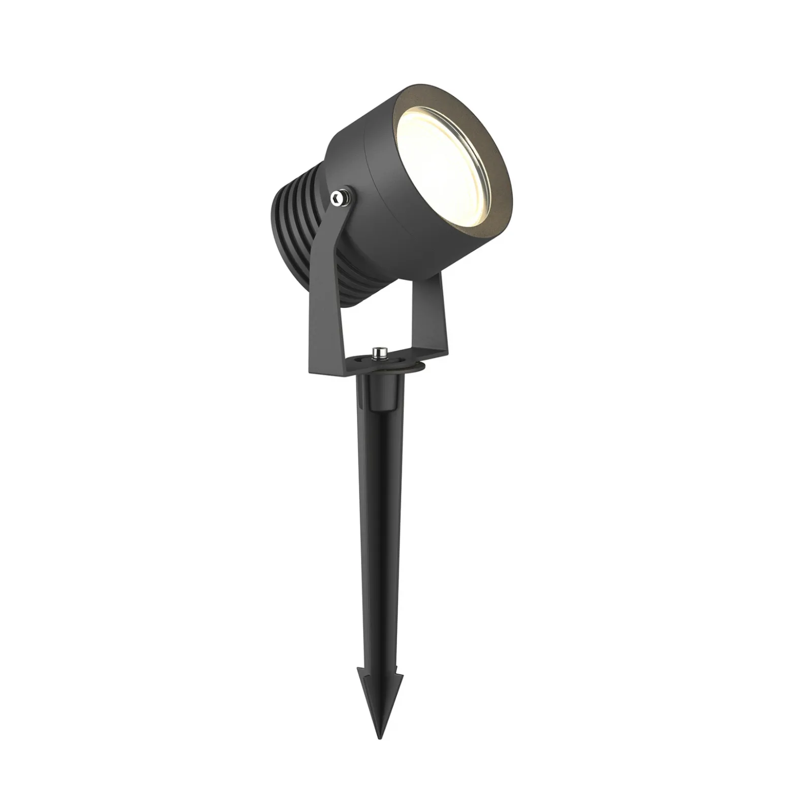 Foco exterior LED Irina, juego de 3, piqueta, enchufe, gris