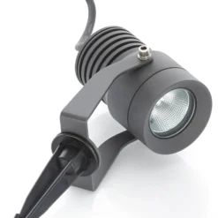 Foco exterior LED Jon de Lucande, con piqueta, ajustable, IP65