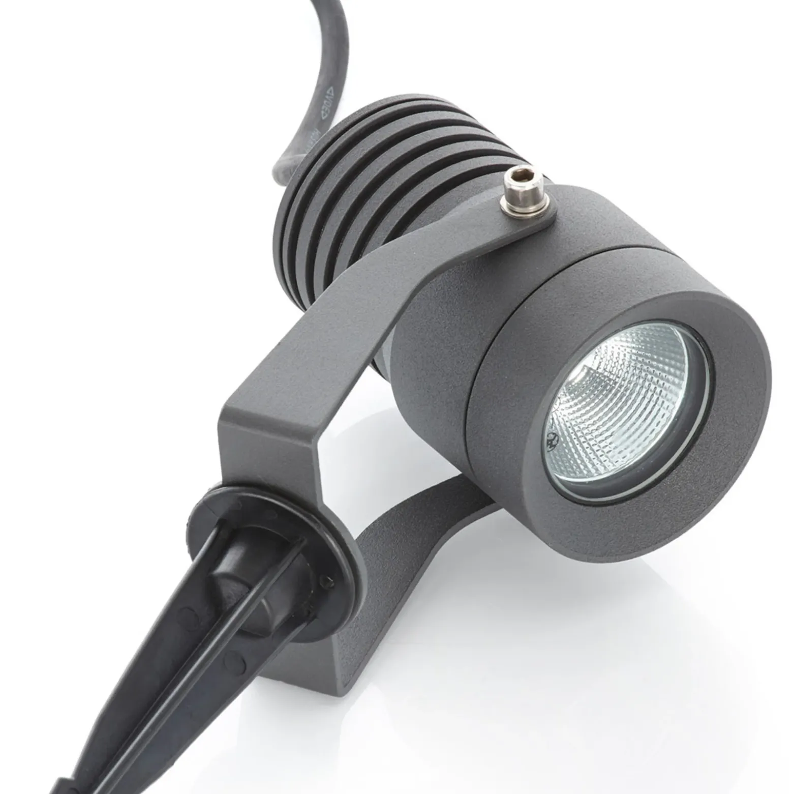 Foco exterior LED Jon de Lucande, con piqueta, ajustable, IP65