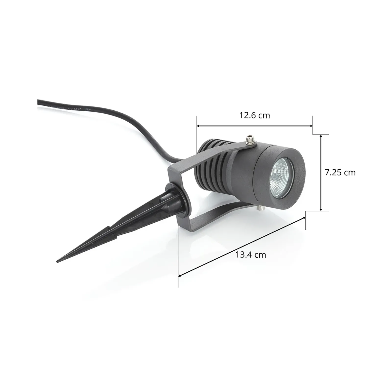 Foco exterior LED Jon de Lucande, con piqueta, ajustable, IP65