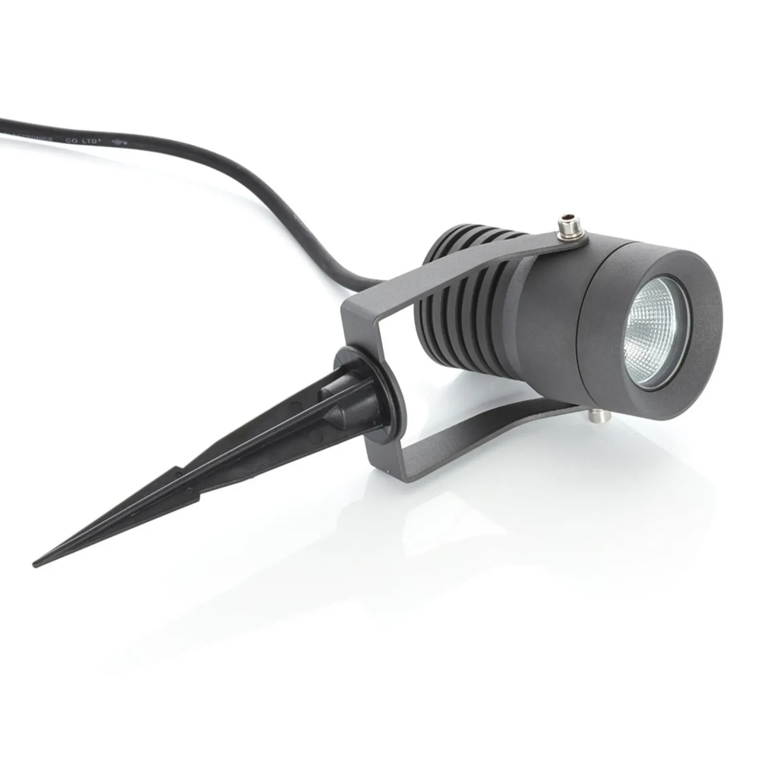 Foco exterior LED Jon de Lucande, con piqueta, ajustable, IP65