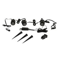 Foco exterior LED Lindby Smart Nymo, CCT, RGB, Tuya, juego de 3 unidades