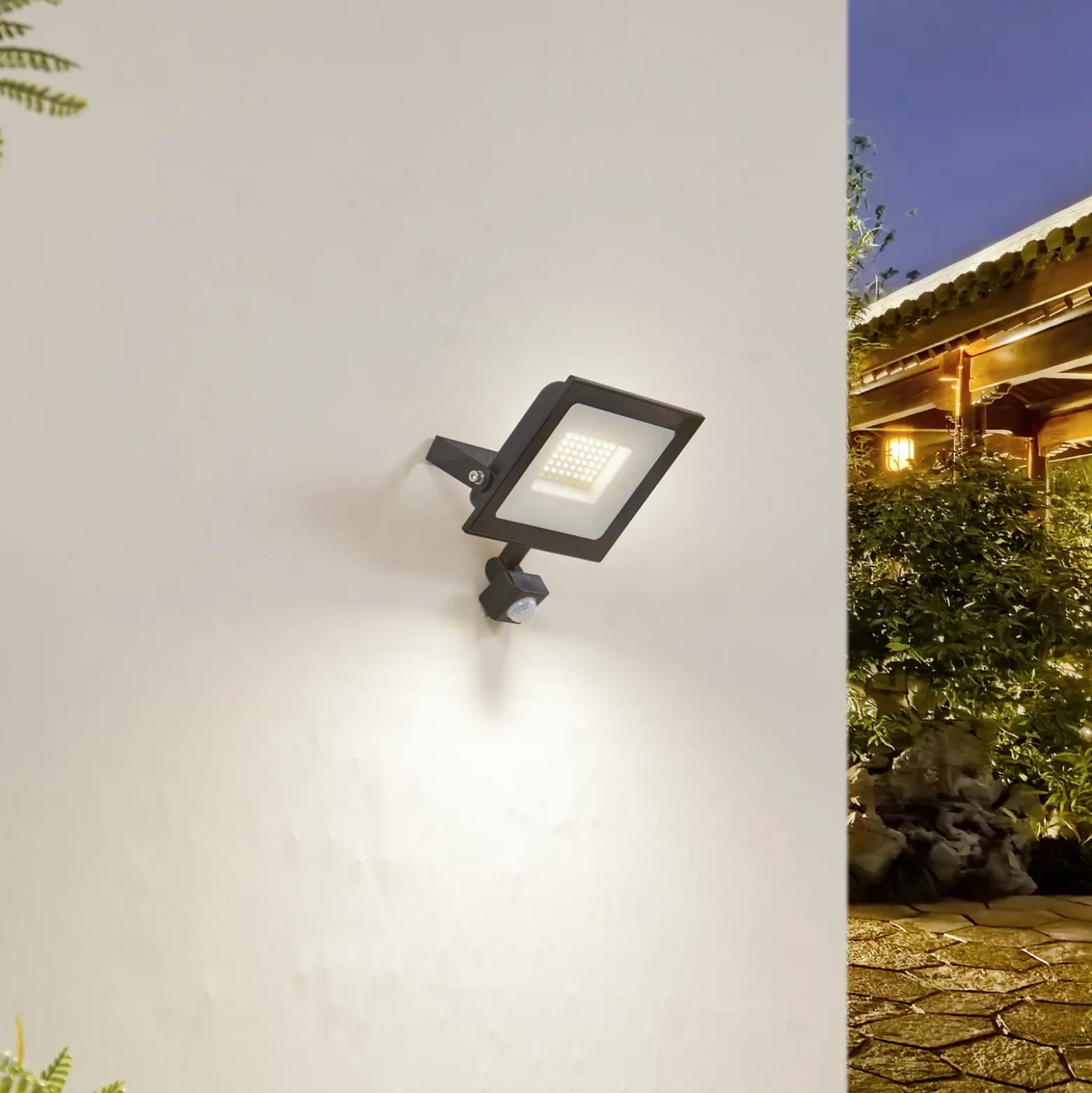 Foco exterior LED Maikel de Prios, 50 W, 4000 lm, metal, sensor