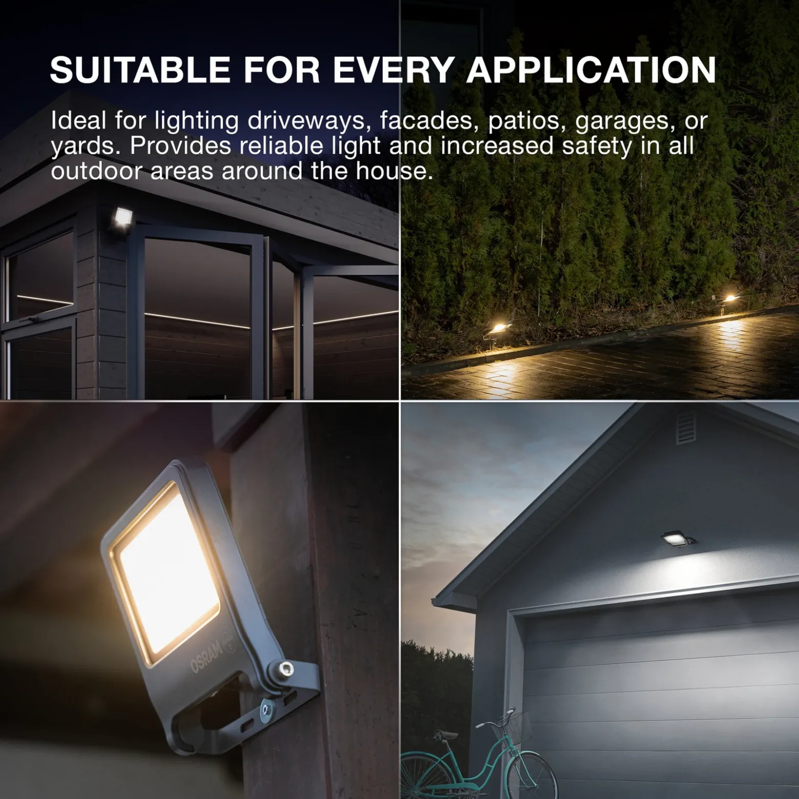 Foco exterior LED OSRAM ENDURA FLOOD, gris, 50 W, 3000 K, IP65