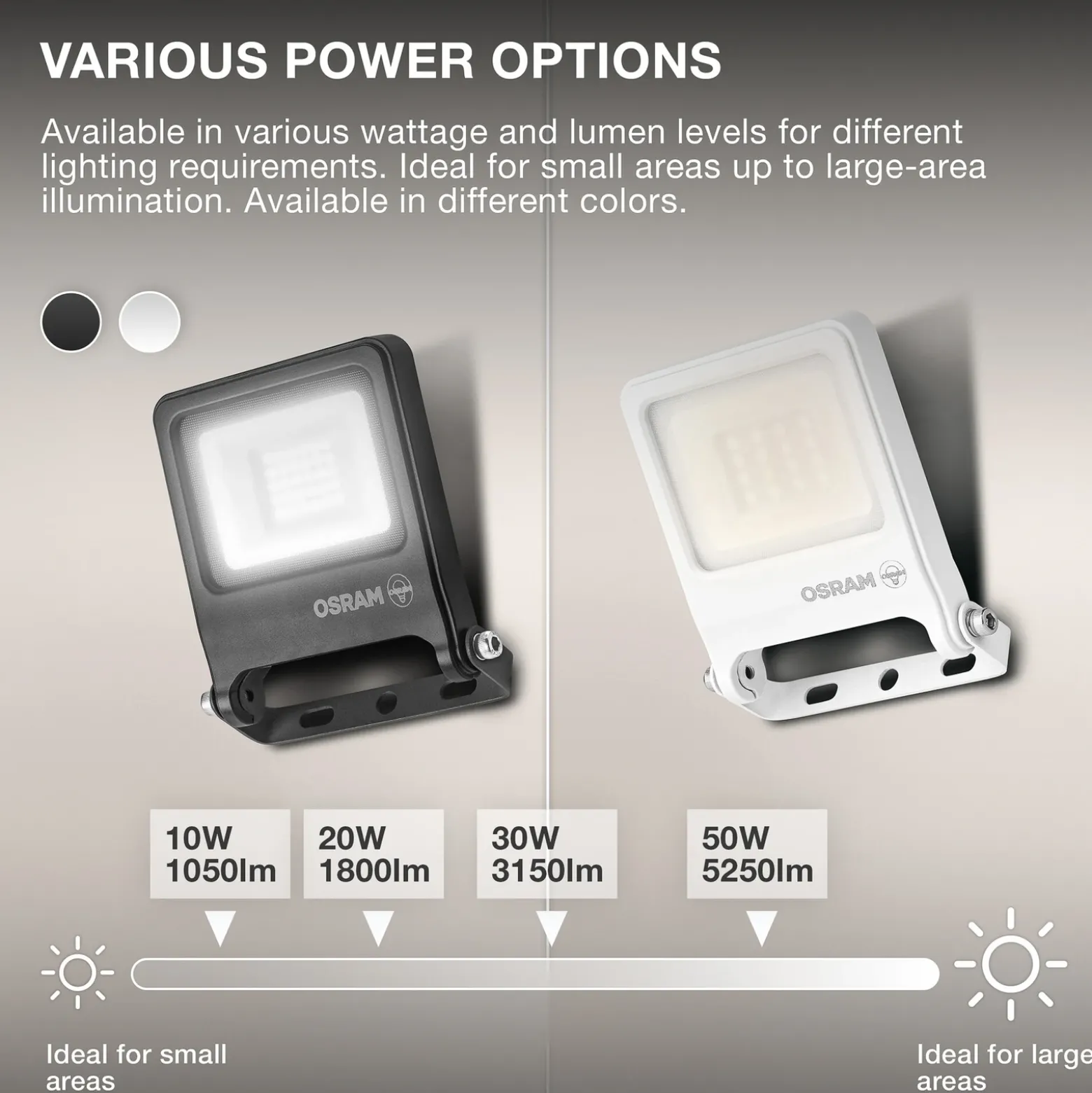 Foco exterior LED OSRAM ENDURA FLOOD, gris, 50 W, 3000 K, IP65