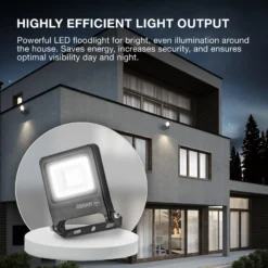 Foco exterior LED OSRAM ENDURA FLOOD, gris, 50 W, 3000 K, IP65