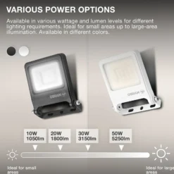 Foco exterior LED OSRAM ENDURA FLOOD, blanco 30 W 3000 K IP65