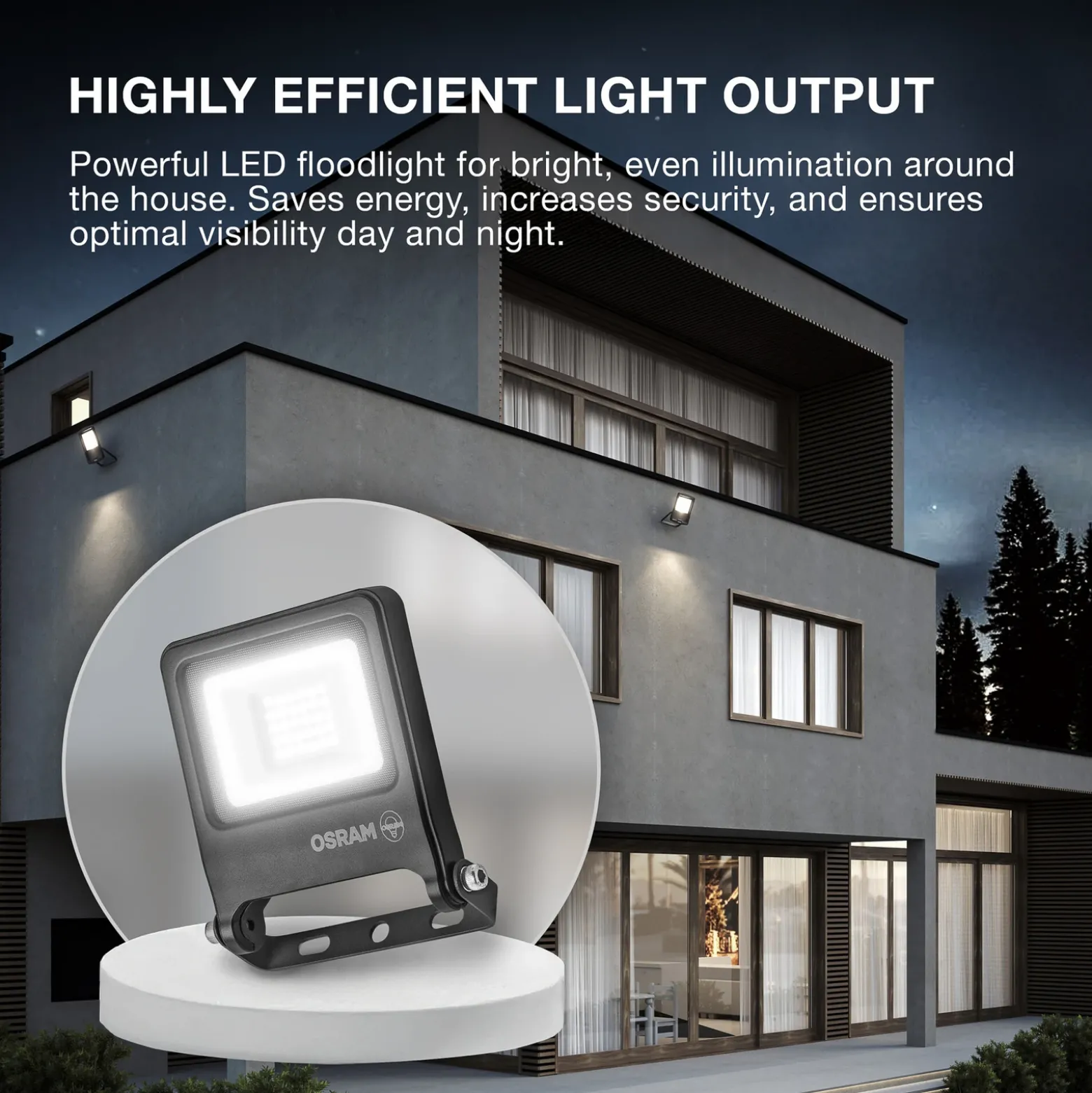 Foco exterior LED OSRAM ENDURA FLOOD, blanco 30 W 3000 K IP65