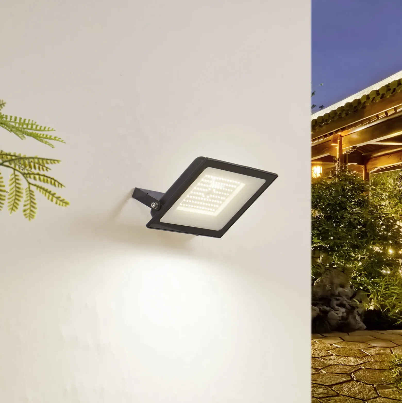 Foco exterior LED PRIOS Maikel, 100 W, 8000 lm, metal