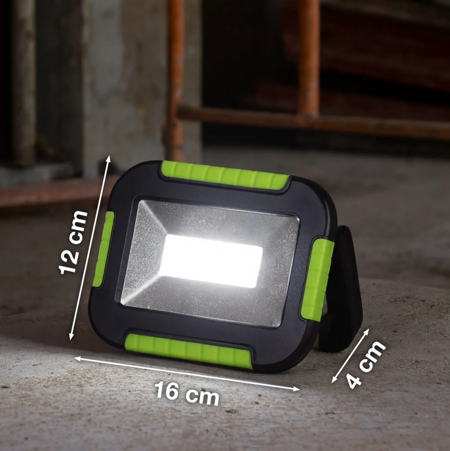 Foco exterior LED recargable 850946, negro/verde, longitud 16 cm