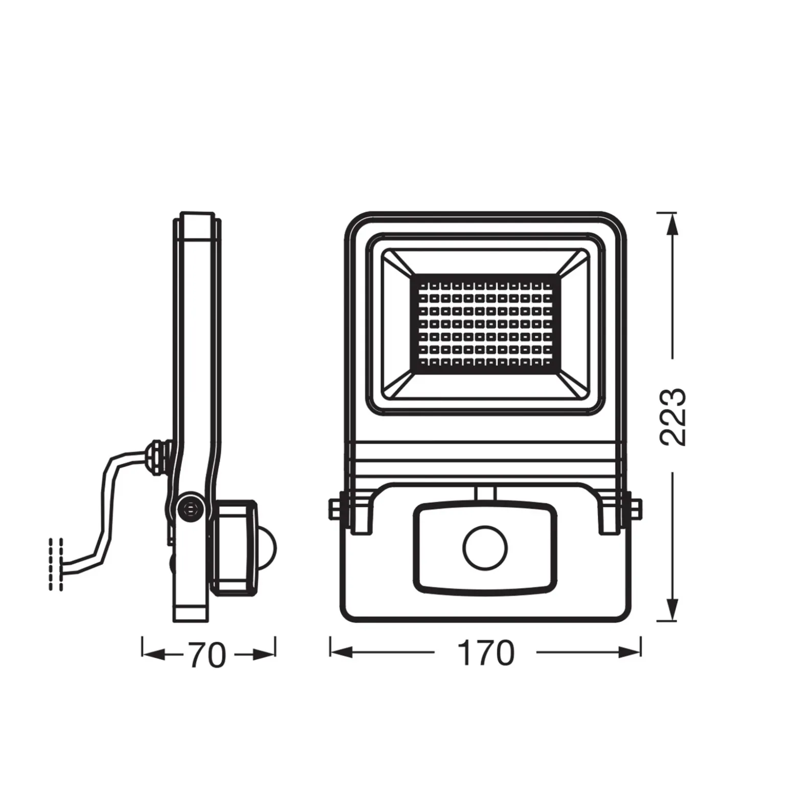 Foco exterior OSRAM ENDURA FLOOD, gris, sensor 50 W 840 IP44