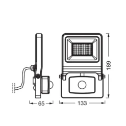 Foco exterior OSRAM ENDURA FLOOD, blanco, sensor 30 W 830 IP44