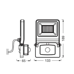 Foco exterior OSRAM ENDURA FLOOD, gris, sensor 30 W 840 IP44