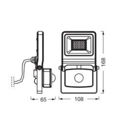 Foco exterior OSRAM ENDURA FLOOD, blanco, sensor 20 W 830 IP44