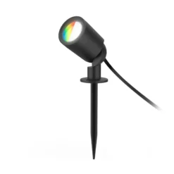 Foco LED con pica de tierra Hama Smart, negro, WLAN, IP65 RGBW atenuable