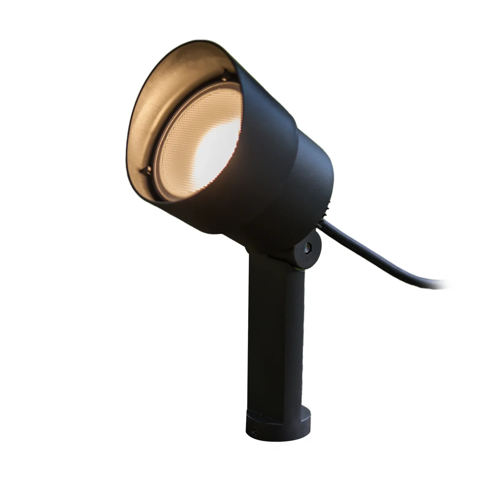 Foco LED con pica EXPLORER, gris oscuro, Ø 9 cm, IP54