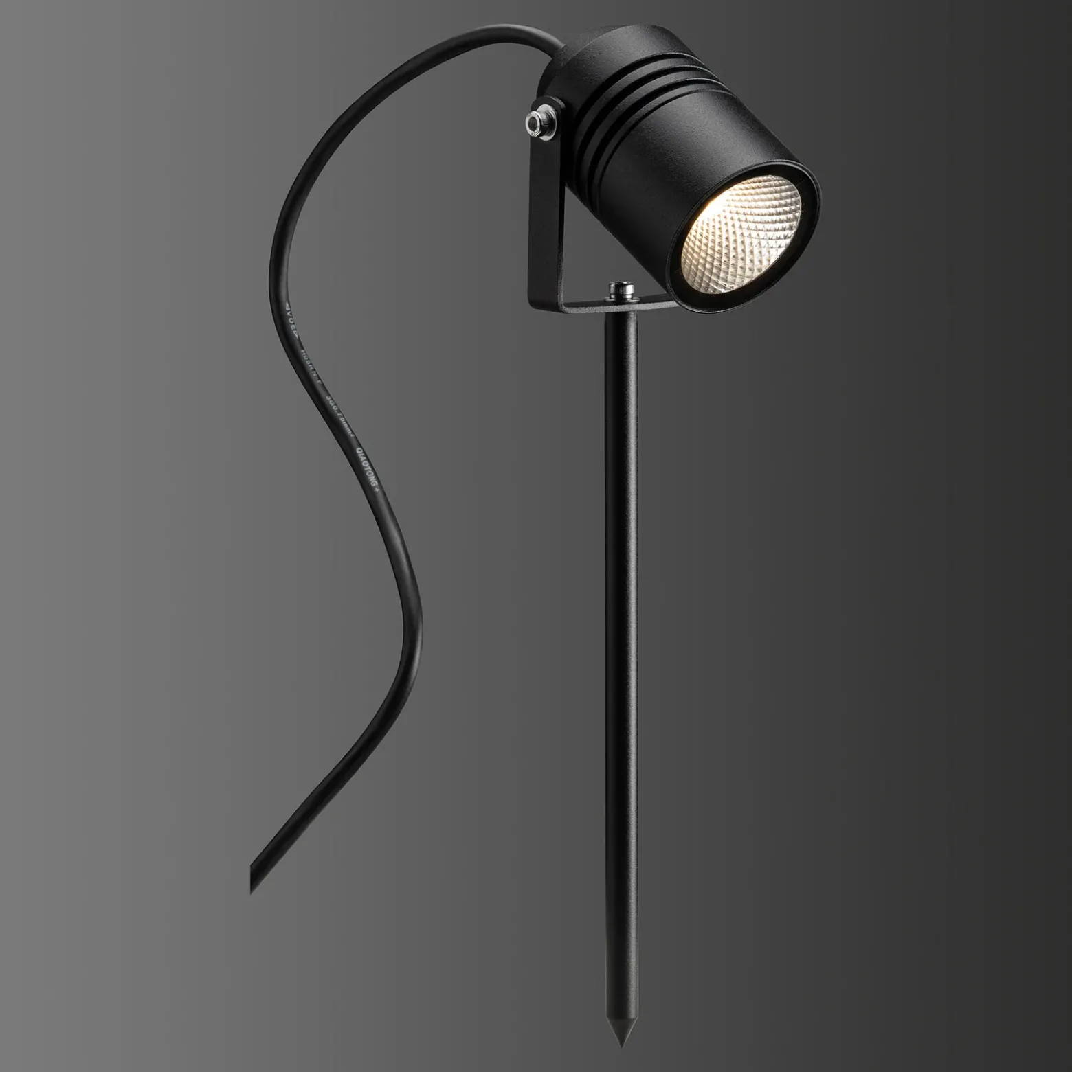 Foco LED con pica 5018, negro, IP65