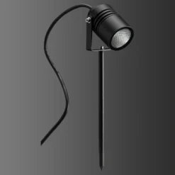 Foco LED con pica 5018, negro, IP65